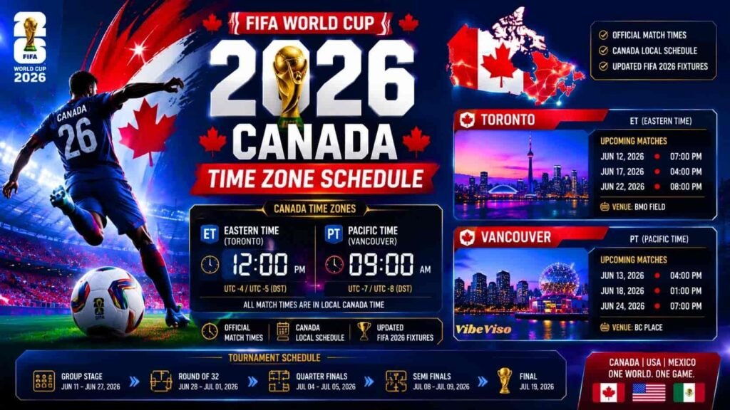 FIFA World Cup 2026 Schedule in Canada Time Zone