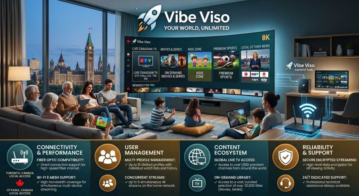 Families in Ottawa streaming IPTV on multiple devices