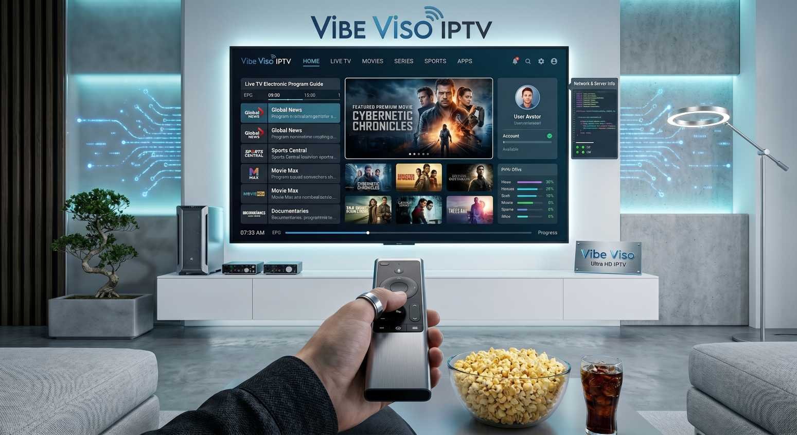 IPTV Mississauga streaming on Smart TV with movies and TV shows