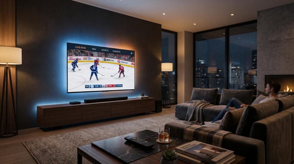 IPTV Canada streaming on Smart TV with live NHL sports and 4K entertainment