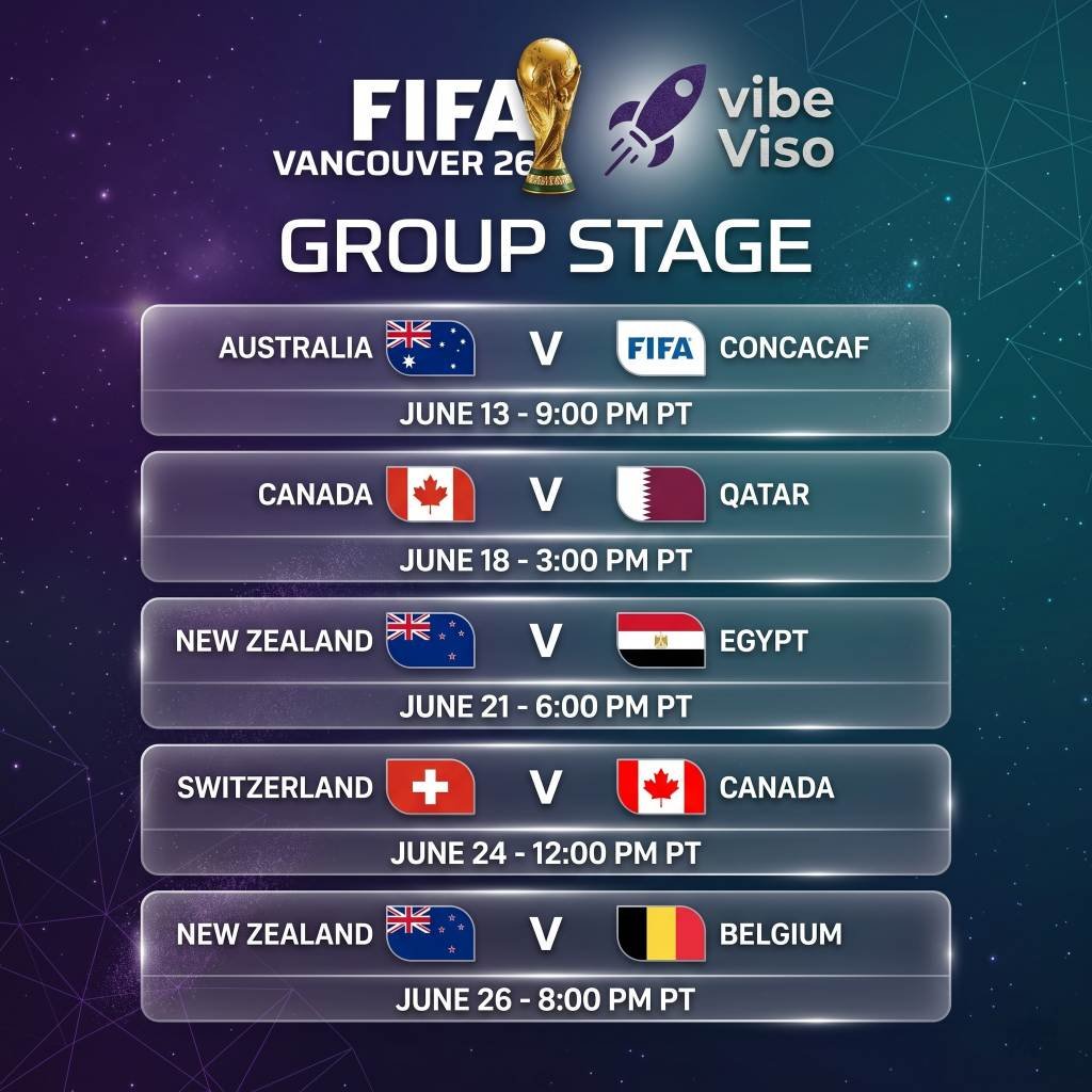 Canada World Cup 2026 Group B schedule eastern time